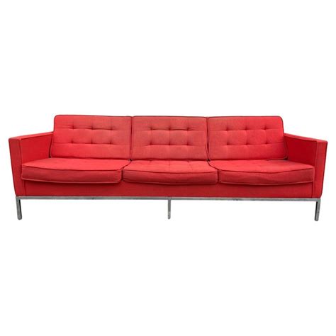 Florence Knoll Style Three Seat Lounge Sofa For Sale at 1stDibs