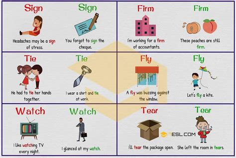 Examples Of Homographs With Sentences