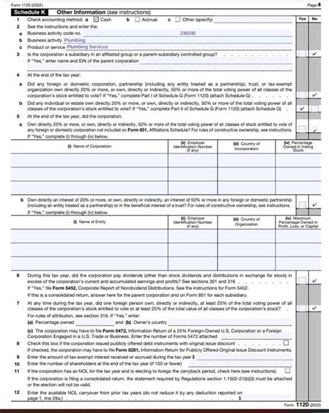 How To Fill Out Form 1120 (With Example)