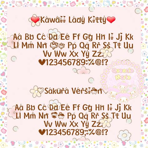 My Kawaii Fonts: Kawaii Fonts ♡LadyKitty♡&♡Sakura♡