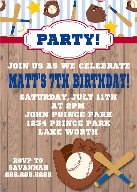 Baseball Birthday Party Invitations — Party Beautifully