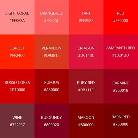 red color palette names - Mickey Shearer