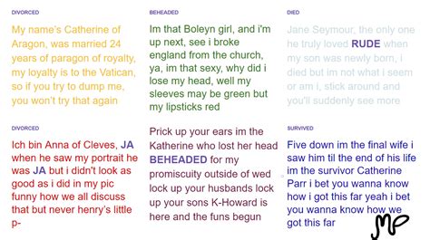 Six the musical lyrics to ex wives by MissPupperton on DeviantArt