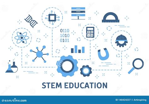 STEM Concept. Science, Technology, Engineering and Mathematics Stock Vector - Illustration of ...