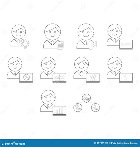 Business people icon set stock vector. Illustration of flat - 257059283