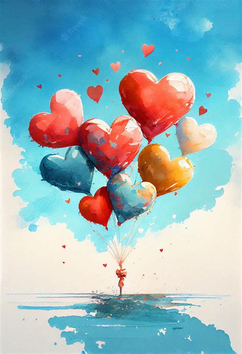 Premium Photo | Watercolor painting for valentine's day