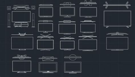 TV CAD BLOCK | Cad blocks, Cad blocks free, Autocad