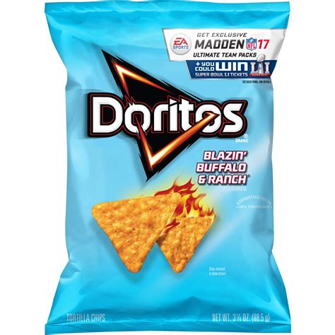 Doritos Blazin' Buffalo & Ranch Flavored Tortilla Chips, 3.13 oz ...