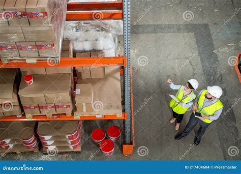 Discussing New Delivery with Manager Stock Photo - Image of business ...