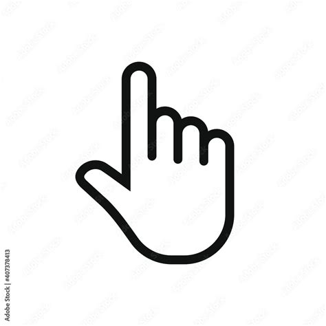 Click hand vector icon. Pointing finger sign. Cursor pointer symbol ...