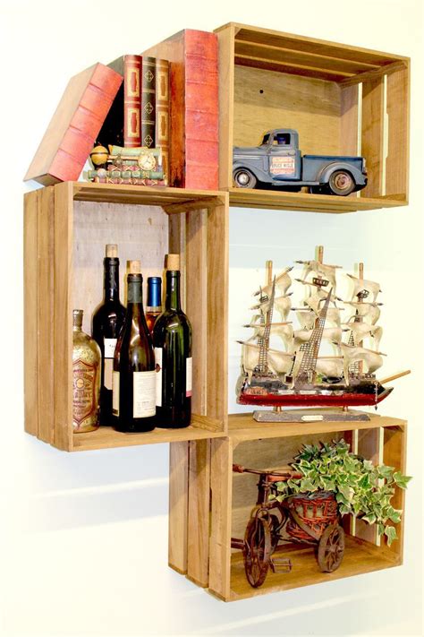 mora wooden crate accent shelf, wood box stand wooden crates | Wooden ...