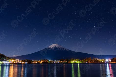 Mount Fuji at early night - stock photo 1777334 | Crushpixel