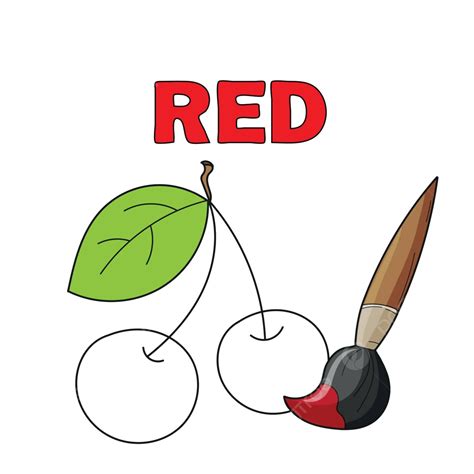 Exploring The Color Red A Vector Illustration On Primary Colors With A Cherry Theme For ...