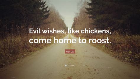 Aesop Quote: “Evil wishes, like chickens, come home to roost.”