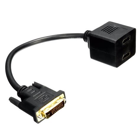 DVI-D Digital 24+1 Male to 2 Dual HDMI Female Y-Splitter Adapter Converter Cable | Alex NLD