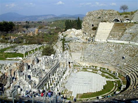 Ephesian theater - view of the theater in ancient Ephesus, now in modern Turkey. Acts 19:29 ...