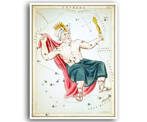 Cepheus Zodiac Art Print Star Sign Poster Constellation Map - Etsy ...