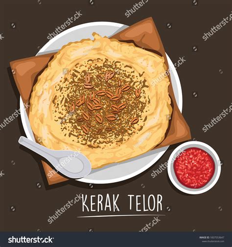 Kerak Telor Indonesian Betawi Food Stock Vector (Royalty Free ...