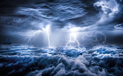 Thunderstorm Over Ocean