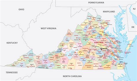 Virginia Counties Map | Mappr