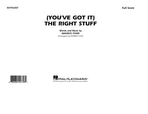 (You've Got It) The Right Stuff (arr. Ishbah Cox) - Conductor Score ...