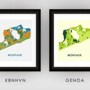 Montauk Map Print Full Color Map Poster - Etsy