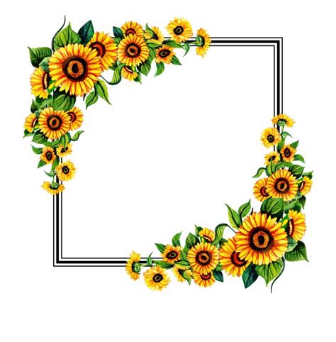 Free Png Floral Frame - Sunflower is a free transparent png image. Search and find more on ...