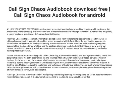 Call Sign Chaos Audiobook download free | Call Sign Chaos Audiobook for android