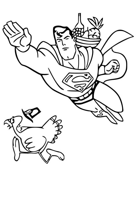 Free Printable Thanksgiving Superman Coloring Page, Sheet and Picture for Adults and Kids (Girls ...