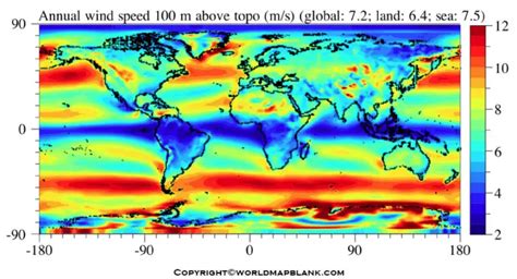 Free Printable World Wind Map Template in PDF