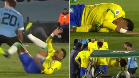 Neymar stretchered off in tears after severe knee injury for Brazil