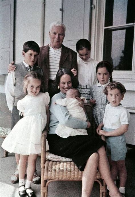 The Chaplin Family: Charlie Chaplin with Michael, Geraldine, Victoria, Josephine, Eugene and ...