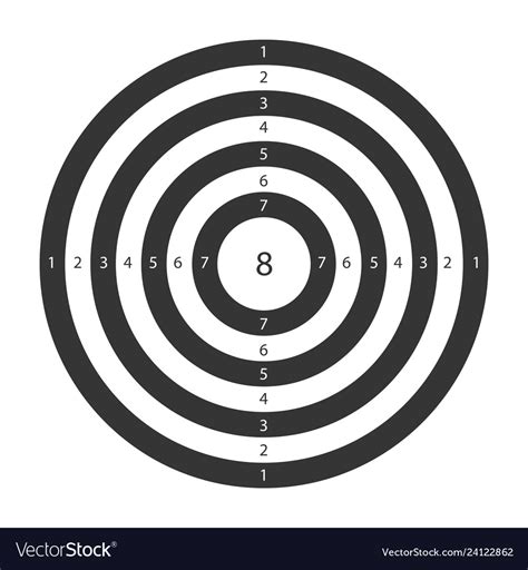 Target for shooting board with circles and numbers