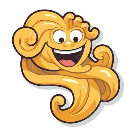 Funny Yellow Wavy Hair Character Illustration Vector Clipart, Wiggle ...