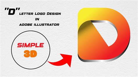 3d "D" letter Logo Design #adobe #illustrator #tutorial - YouTube