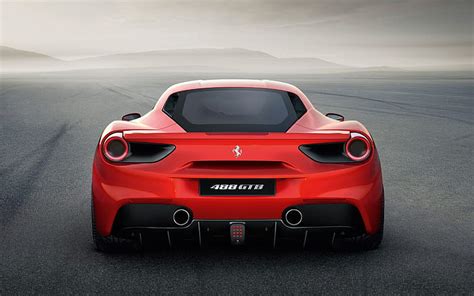 HD wallpaper: Ferrari 488 GTB Back View, red ferrari | Wallpaper Flare