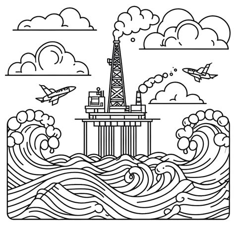 Oil Rig coloring pages - ColoringLib