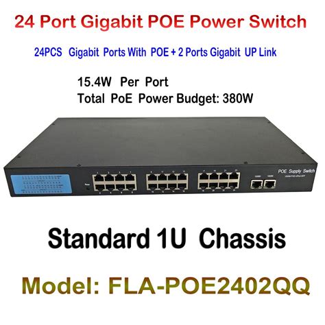 24 Ports Poe Switch + 2 Ports Gigabit Fast Ethernet Switch Network IP Cameras Powered PoE ...