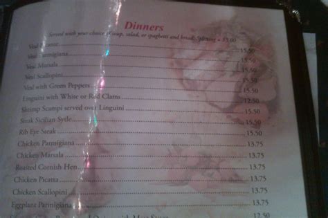 Menu at Biagio's Italian Restaurant, Lake Forest