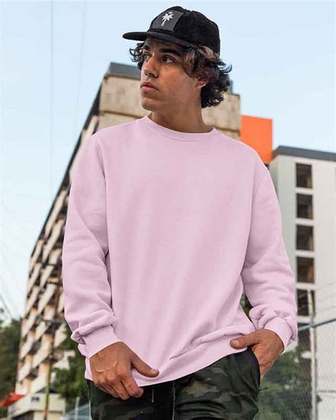 Buy Unisex Plain Light Pink Sweatshirt Custom T House 2023