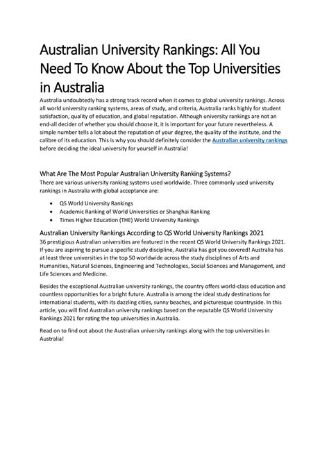 PPT - Australian University Rankings PowerPoint Presentation, free ...