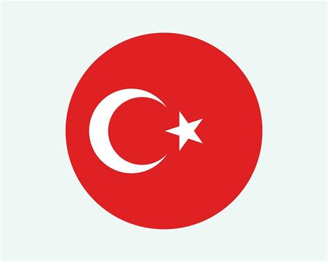 Turquía redondo país bandera. turco circulo nacional bandera. república ...