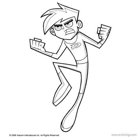 Danny Phantom is Angry Coloring Pages - XColorings.com