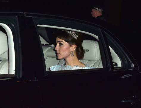 Kate Middleton wears the Cambridge Lover's Knot tiara for the ...