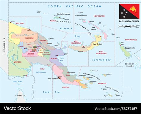 Administrative map provinces papua new guinea Vector Image