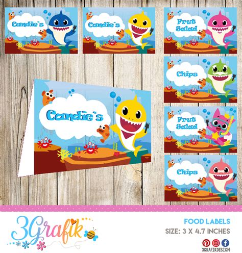 Baby Shark Food Tent Cards: Download | party supplies