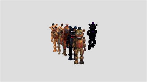 All-fnaf-1-animatronics - Download Free 3D model by fnaflova [bd582f3] - Sketchfab