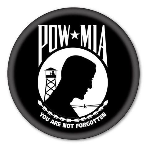 POW*MIA Circle Button | Magnet America