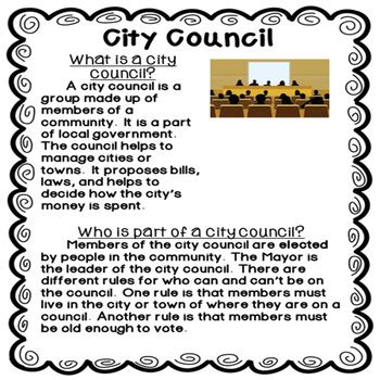 Social Studies: Roles and Responsibilities of the Mayor and City Council