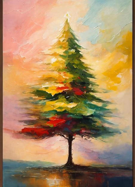 Premium AI Image | Abstract oil painting of Christmas tree